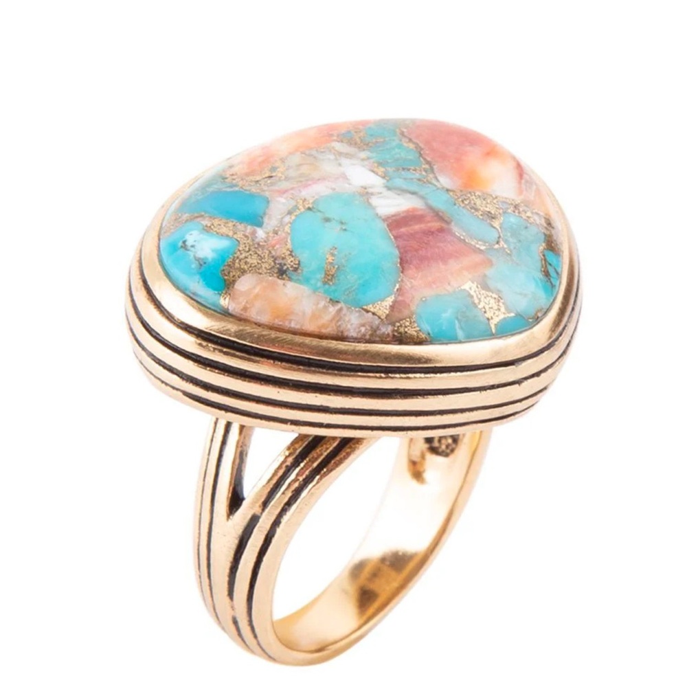 Studio Barse Gold and Blue Vintage-Inspired Ring